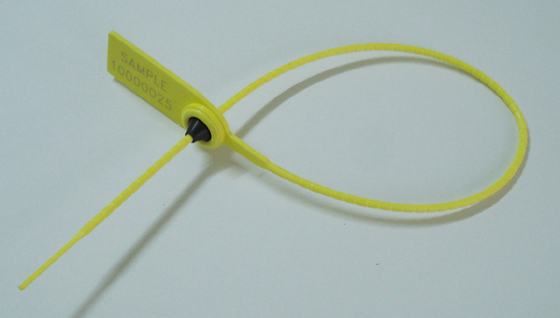 Numbered Adjustable Wire Yellow Cargo Security Seals / Cable Seals With Tooth Strap P-117B