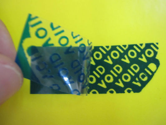 Biały / niebieski / czarny wysoki pozostałości sabotażu Etykiety Evident Dla bezpieczeństwa przed sfałszowaniem